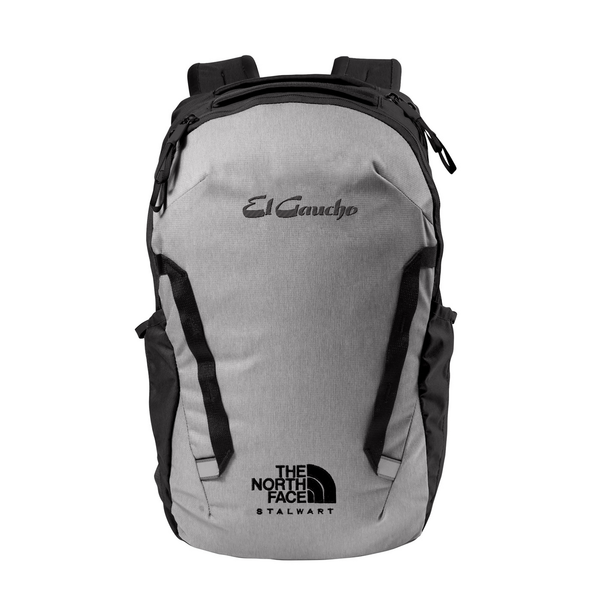 The North Face  Stalwart Backpack Embroidered - El Gaucho — Mid Grey Dark Heather/ TNF Black