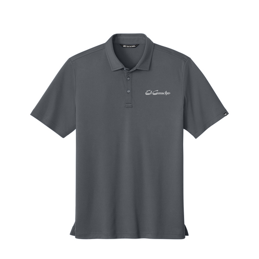 TravisMathew Coto Performance Polo Embroidered - El Gaucho — Quiet Shade Grey/ Black