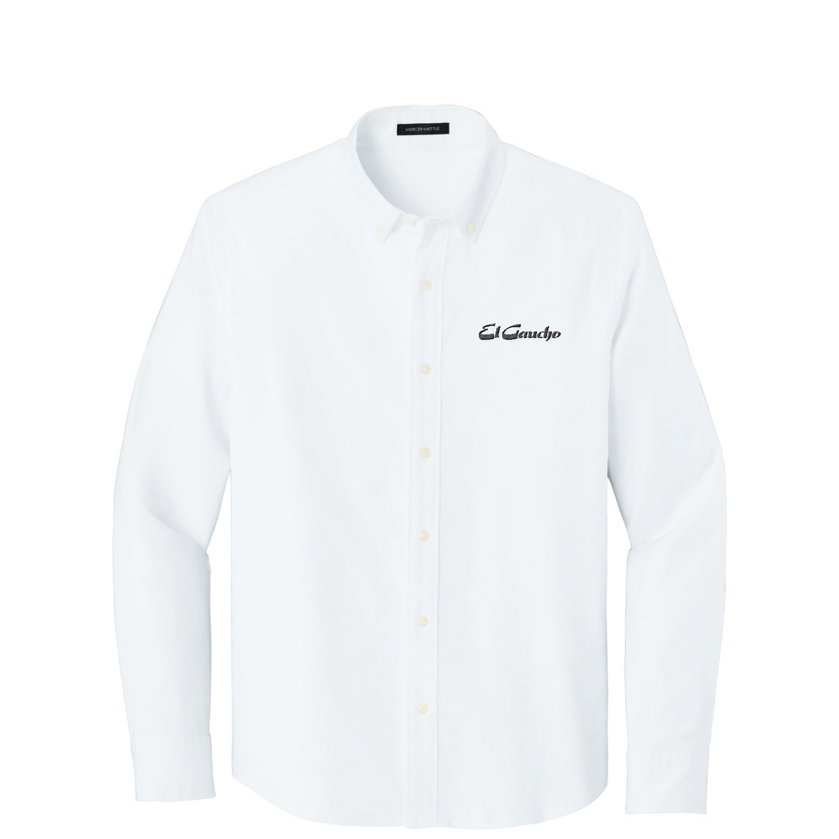Mercer+Mettle Long Sleeve Modern Oxford Shirt Embroidered - El Gaucho — White