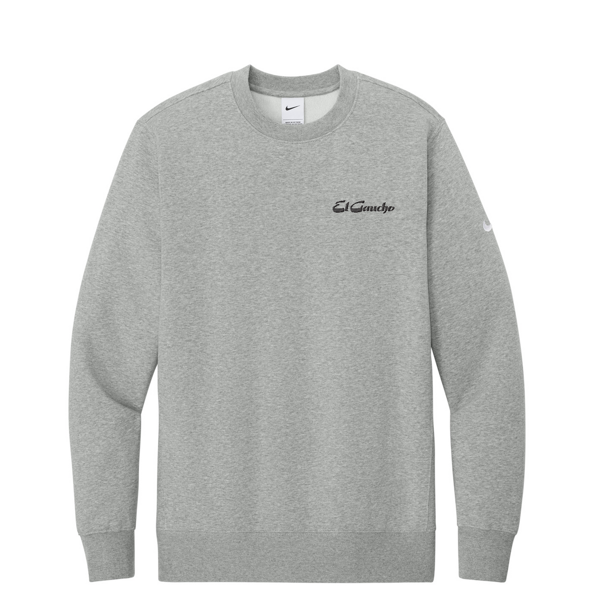 Nike Club Fleece Sleeve Swoosh Crew - El Gaucho — Dark Grey Heather