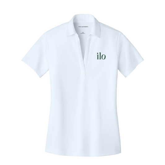 Port Authority Women's Silk Touch Performance Polo Embroidered - Ilo/The Bar — White
