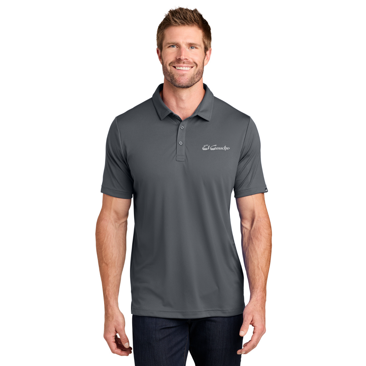TravisMathew Coto Performance Polo Embroidered - El Gaucho — model